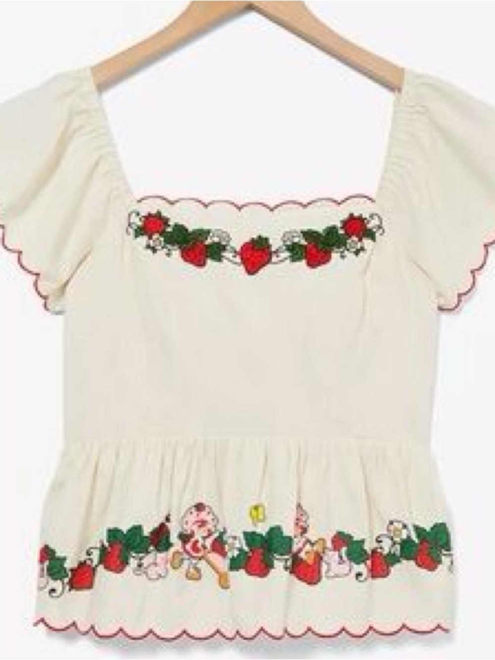 Box Lunch XXL Strawberry Shortcake Blouse (w/ tie in back)